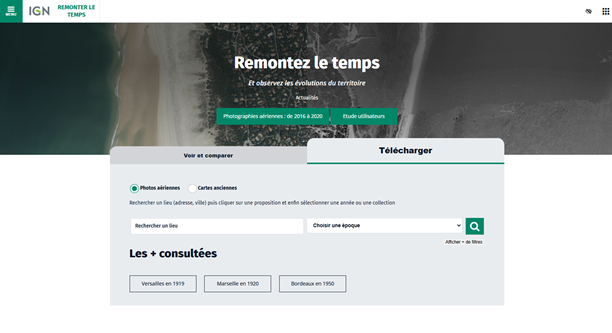 Interface Remonter le temps